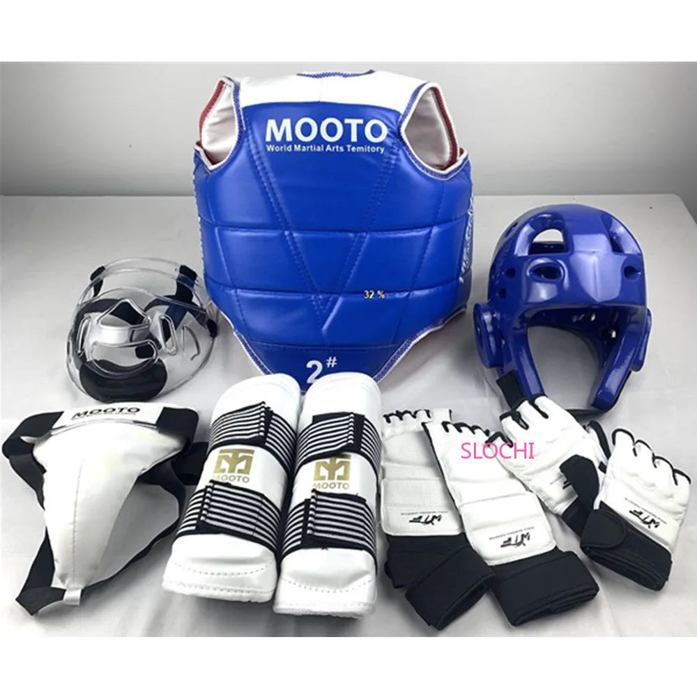 Taekwondo Combat Protective Gear Training Set Actual Combat Equipment Thicken Competition Martial Arts Protective Gear Set