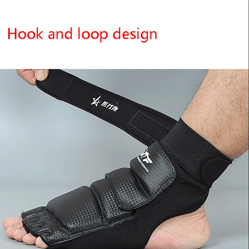 1Pair Karate Gloves Martial Taekwondo Leather Foot Gloves Equipment Half Finger Protector Boxing Hand Foot Protection Guards