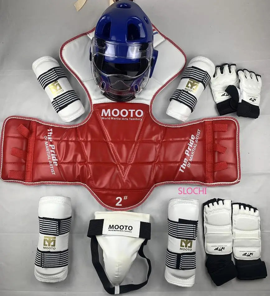 Taekwondo Combat Protective Gear Training Set Actual Combat Equipment Thicken Competition Martial Arts Protective Gear Set