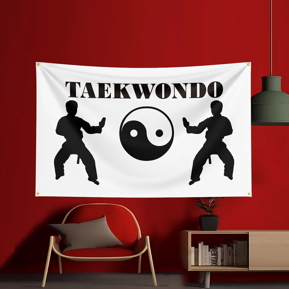3x5ft Taekwondo Flag Polyester Printed Party Flag For Event Showroom Fitness Workout