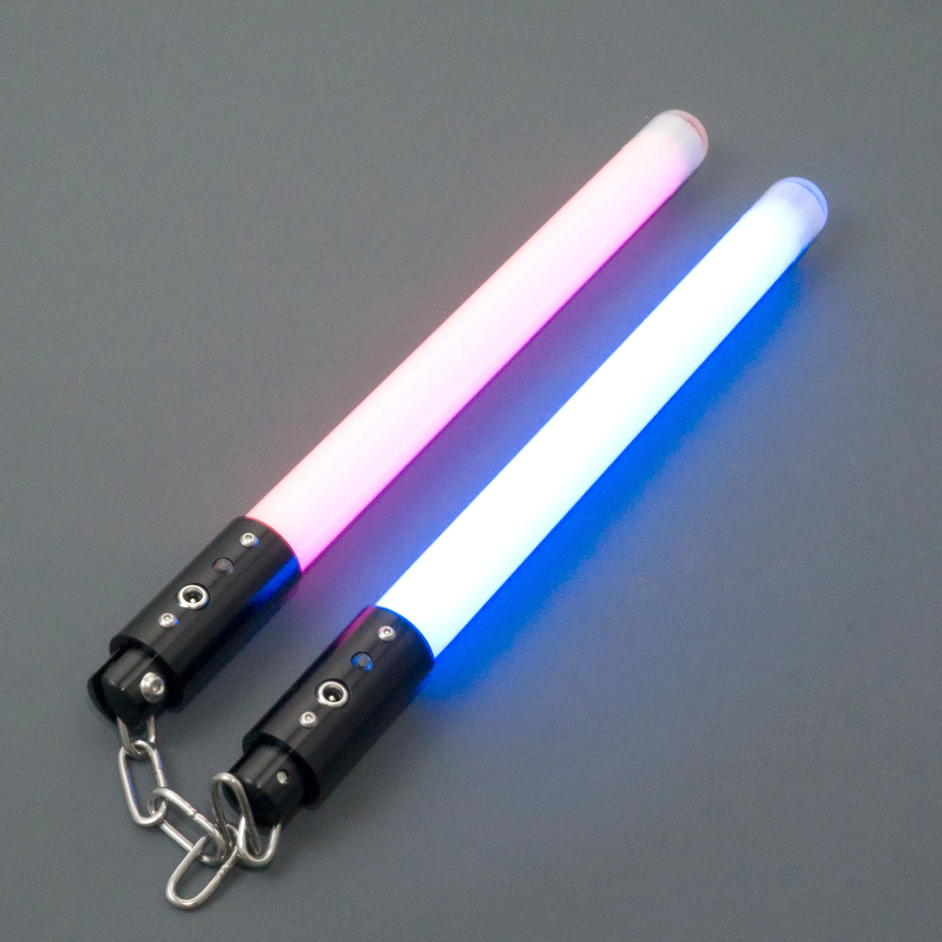 AKsabers Nunchakus Metal pixel Lightsabers 35cm Flashing light effect Length 11 color changes Heavy Dueling Cosplay Toy