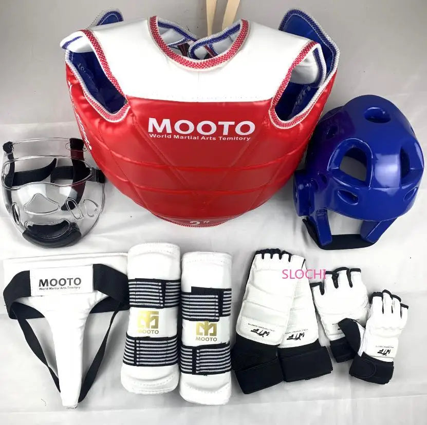 Taekwondo Combat Protective Gear Training Set Actual Combat Equipment Thicken Competition Martial Arts Protective Gear Set