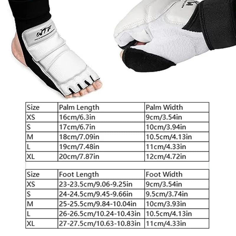 1Set Taekwondo Leather Foot Gloves Sparring Karate Ankle Protector Guard Gear Boxing Martial Arts Sock Kid