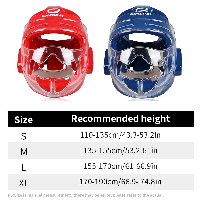 Full Face Head Guard Karate Helmet Taekwondo Headgear MMA Kick Boxing Head Protector Professional Training Helmets