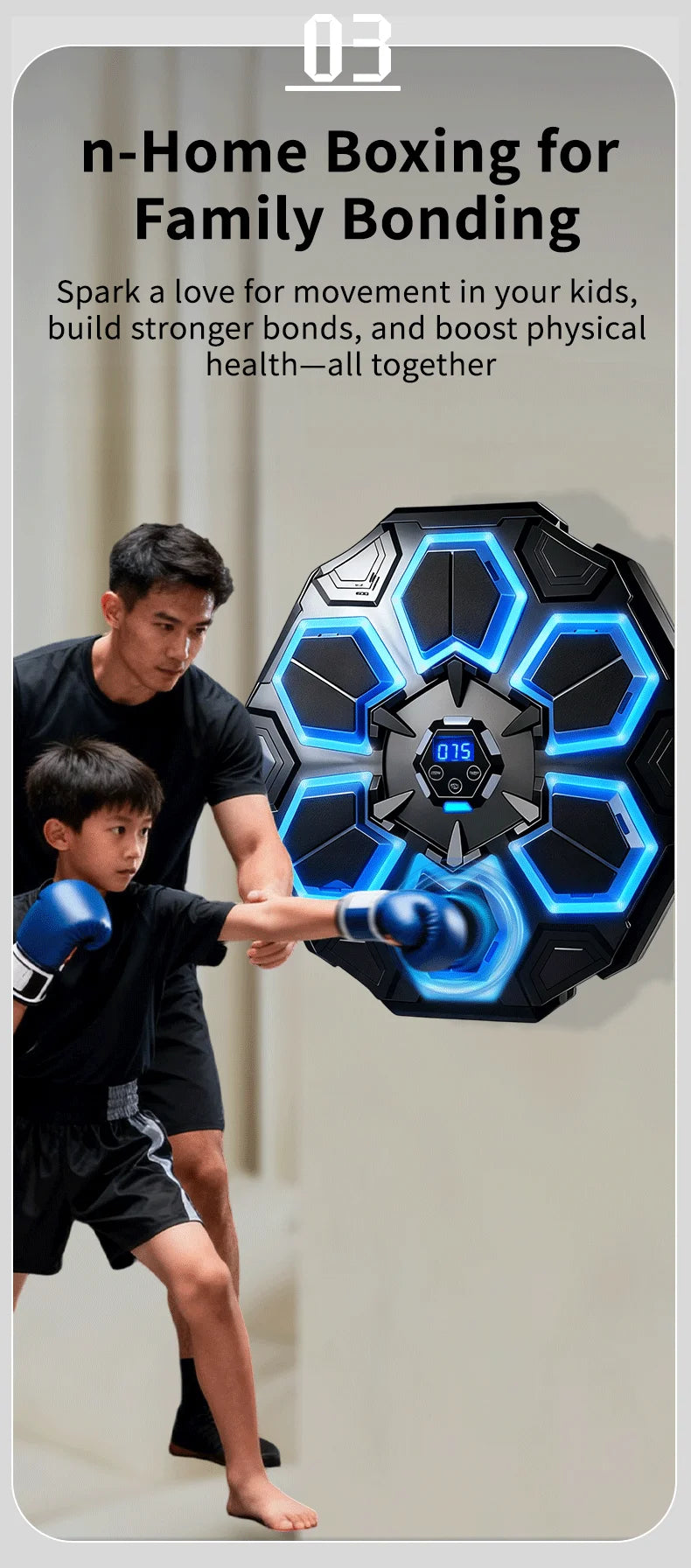 New Smart Bluetooth Music Boxing Machine Gloves Boxing Training Punching Bag Boxing Equipment Muay Thai Home Gym For Adults Kids