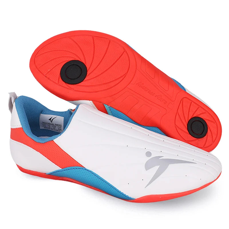 Adult Kids Wear-Resistant Taekwondo Coach Shoes Karate Sneakers Thick Soft Sole Breathable Men Martial Arts Kung Fu Boxing Shoe