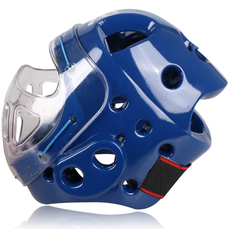Full Face Head Guard Karate Helmet Taekwondo Headgear MMA Kick Boxing Head Protector Professional Training Helmets