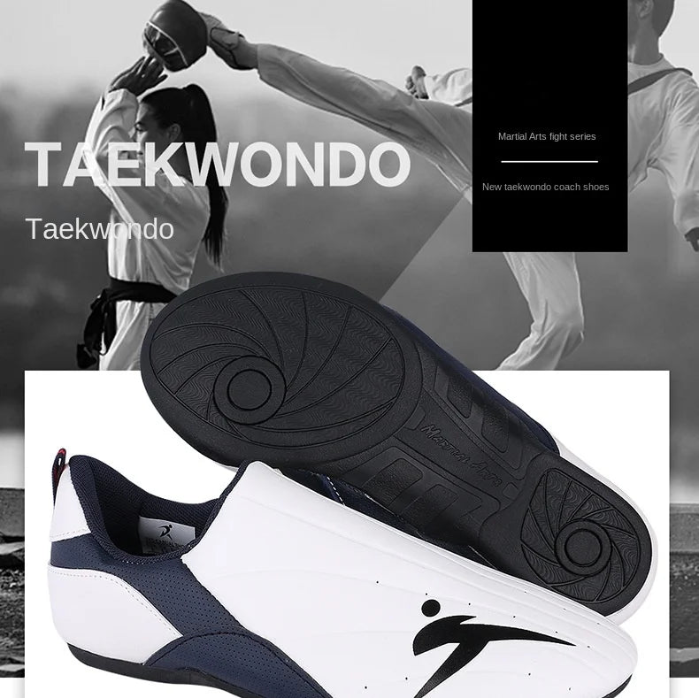 Adult Kids Wear-Resistant Taekwondo Coach Shoes Karate Sneakers Thick Soft Sole Breathable Men Martial Arts Kung Fu Boxing Shoe