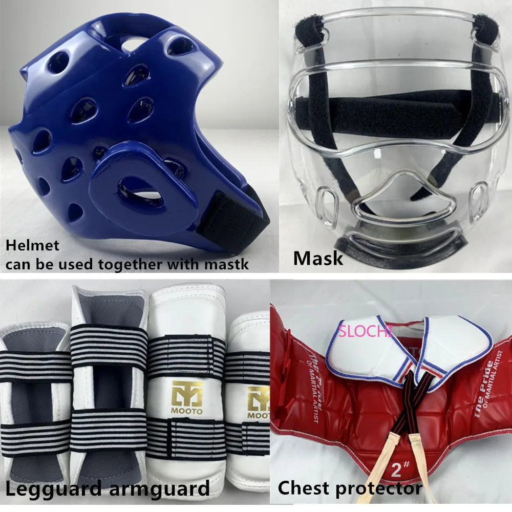 Taekwondo Combat Protective Gear Training Set Actual Combat Equipment Thicken Competition Martial Arts Protective Gear Set
