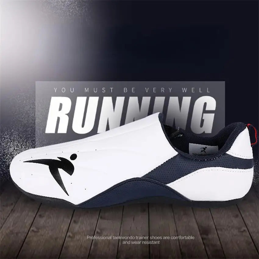 Adult Kids Wear-Resistant Taekwondo Coach Shoes Karate Sneakers Thick Soft Sole Breathable Men Martial Arts Kung Fu Boxing Shoe