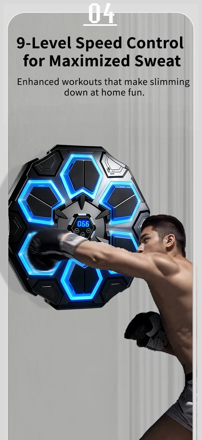 New Smart Bluetooth Music Boxing Machine Gloves Boxing Training Punching Bag Boxing Equipment Muay Thai Home Gym For Adults Kids