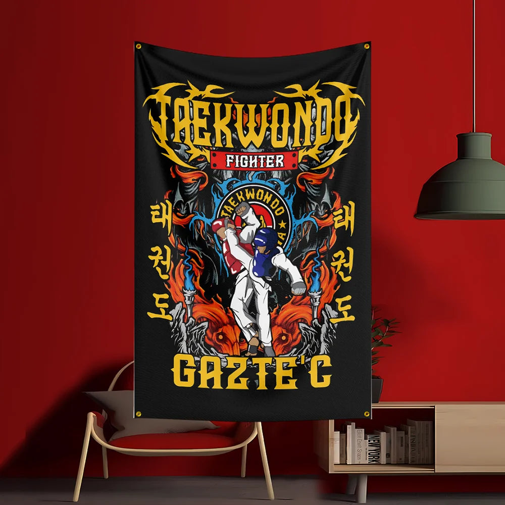 3x5ft Taekwondo Flag Polyester Printed Party Flag For Event Showroom Fitness Workout