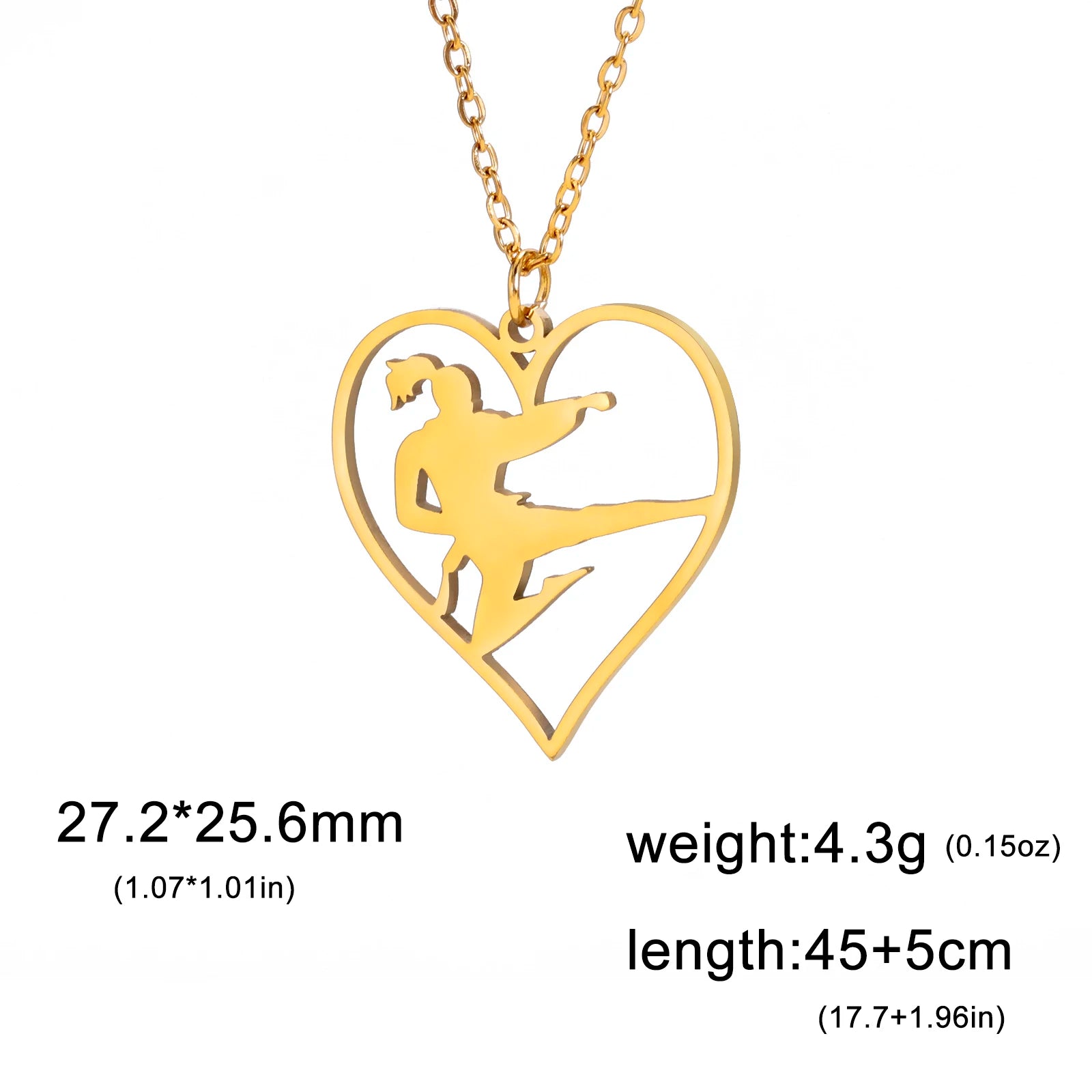 Dreamtimes Men's and Women's Sports Love Necklace 2023 New Fashion Taekwondo Kick Jewelry Accessories