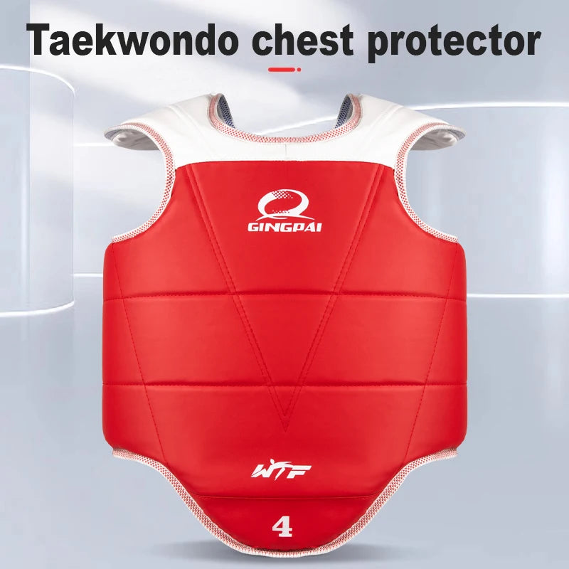 Traditional Taekwondo chest guard kids men women student red blue Karate Taekwondo protectors WTF approved chest supporters TKD