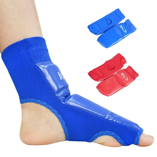 1Pair PU Leather Sanda Instep Guard Adult Boxing Muay Thai Taekwondo Match Ankle Toe Guard Martial Arts Training Protective