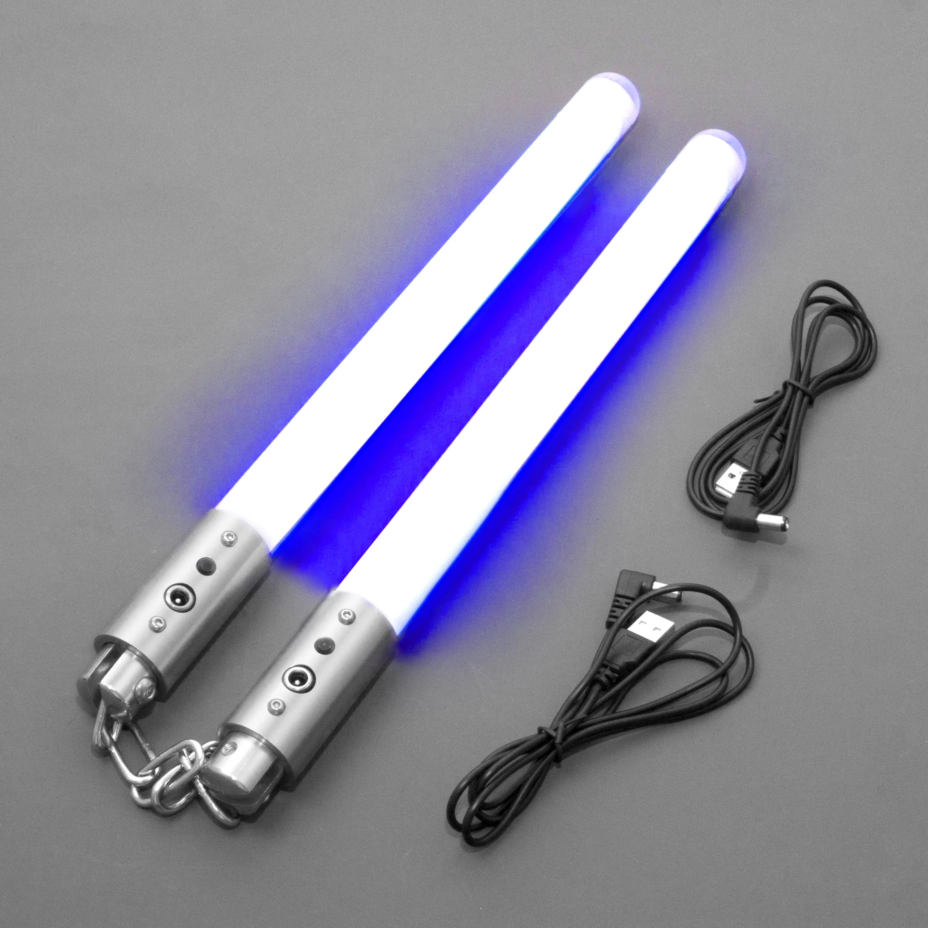 AKsabers Nunchakus Metal pixel Lightsabers 35cm Flashing light effect Length 11 color changes Heavy Dueling Cosplay Toy