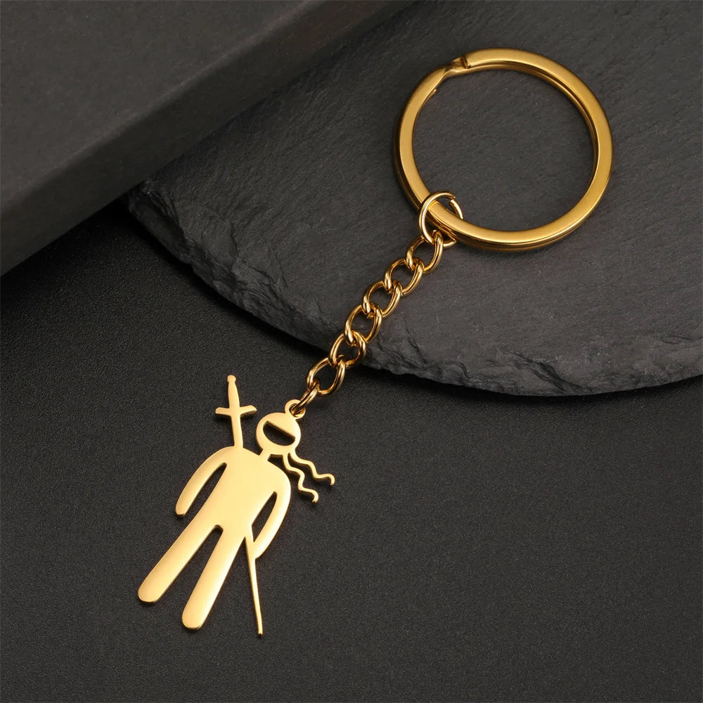 My Shape Taekwondo High Kick Keychains for Men Stainless Steel Sports Charm Karate Jiu Jitsu Keyring Jewelry Male Boys Gym Gifts