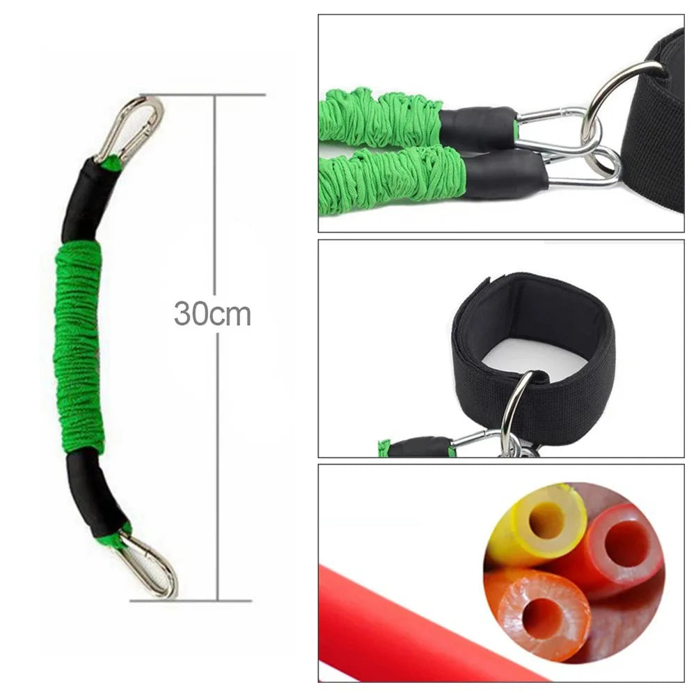 Fitness Elastic Bands Ankle Exercise Straps Rubber Pull Rope Resistance Bands 20-80LB Gym Home Taekwondo Training Bands