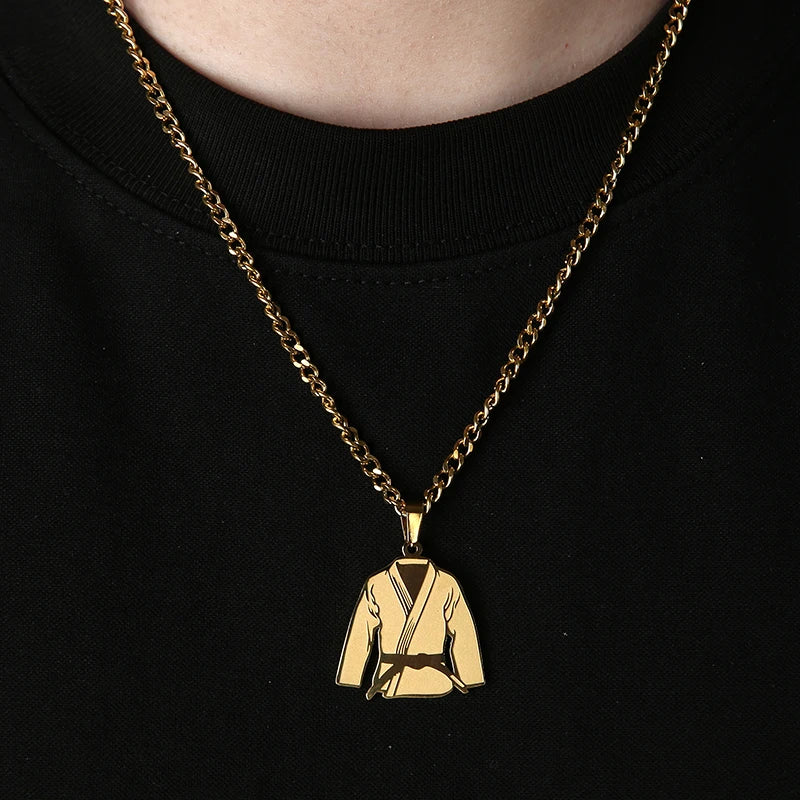 Tiki 2025 Trend Necklaces Fashion Taekwondo Boxing Gloves Solid Color Pendant Men's Sports Casual Jewelry Hip Hop Decoration Men