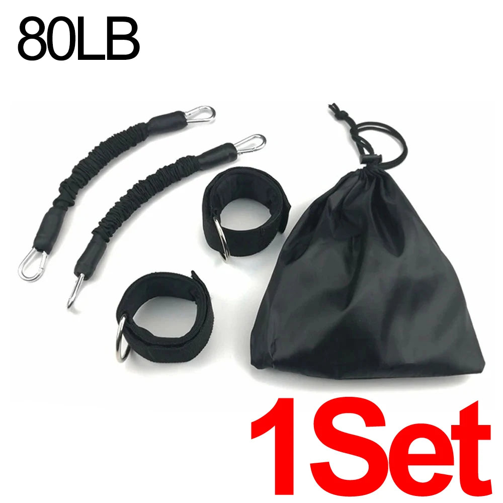 Fitness Elastic Bands Ankle Exercise Straps Rubber Pull Rope Resistance Bands 20-80LB Gym Home Taekwondo Training Bands