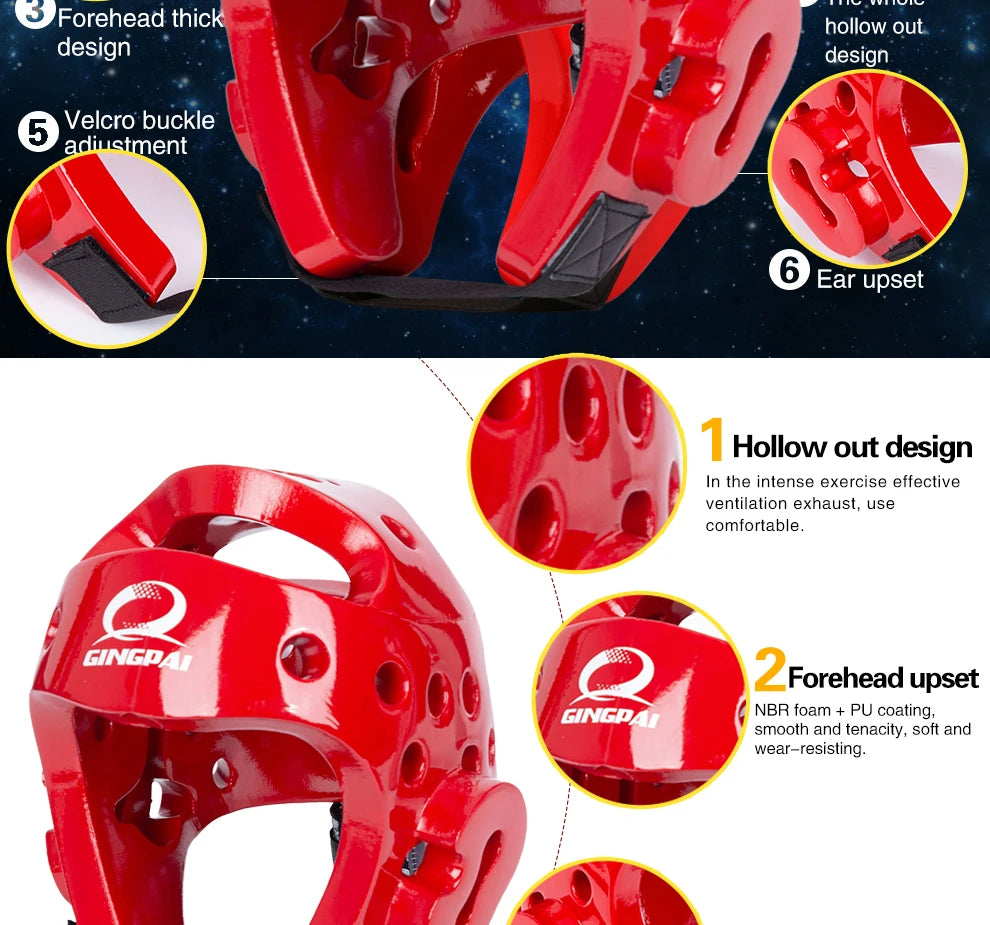 Taekwondo Helmet Sanda Kick Boxing Head Guard Headgear Protector Sparring Gear Helmet Karate Muay Thai Taekwondo Head Protection