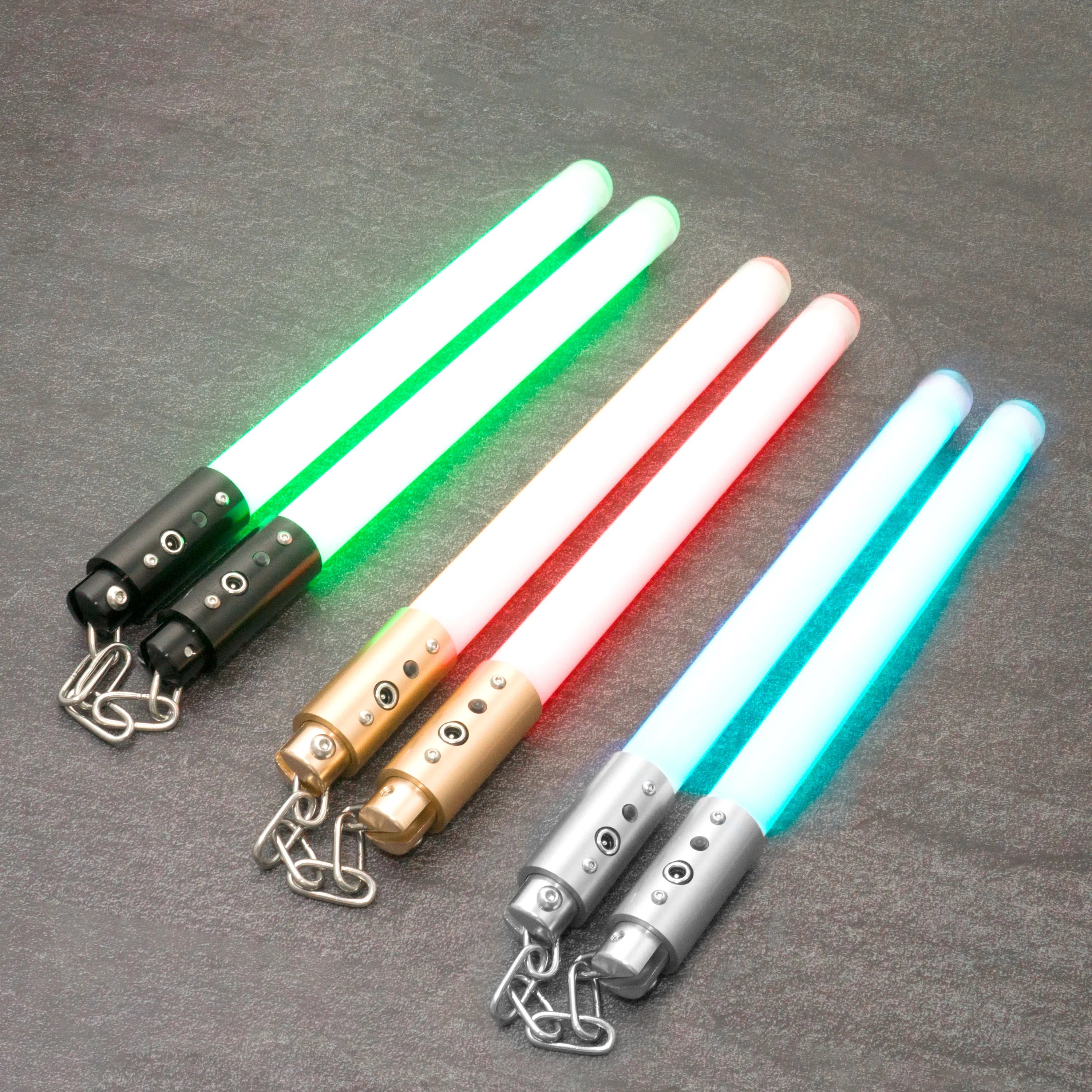 AKsabers Nunchakus Metal pixel Lightsabers 35cm Flashing light effect Length 11 color changes Heavy Dueling Cosplay Toy