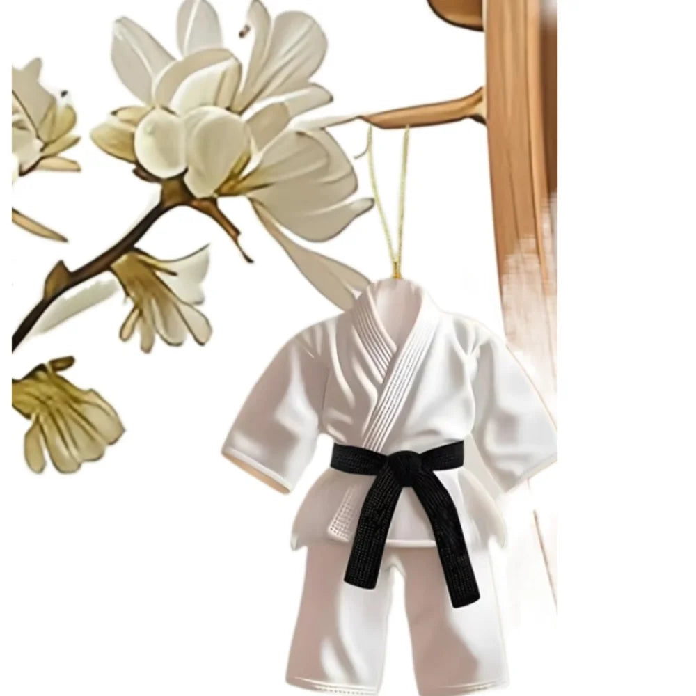 5pcs Hot Sale Taekwondo Clothes Pendant Keychain Sports Themed Acrylic Ornament Charm 2D Flat Hanging Decoration Festive Party