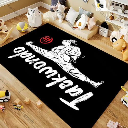 15 Size Martial Arts Taekwondo Pattern Rug Carpet for Living Room Bathroom Mat Creative Doormat Carpet for Bedroom Home Play Mat