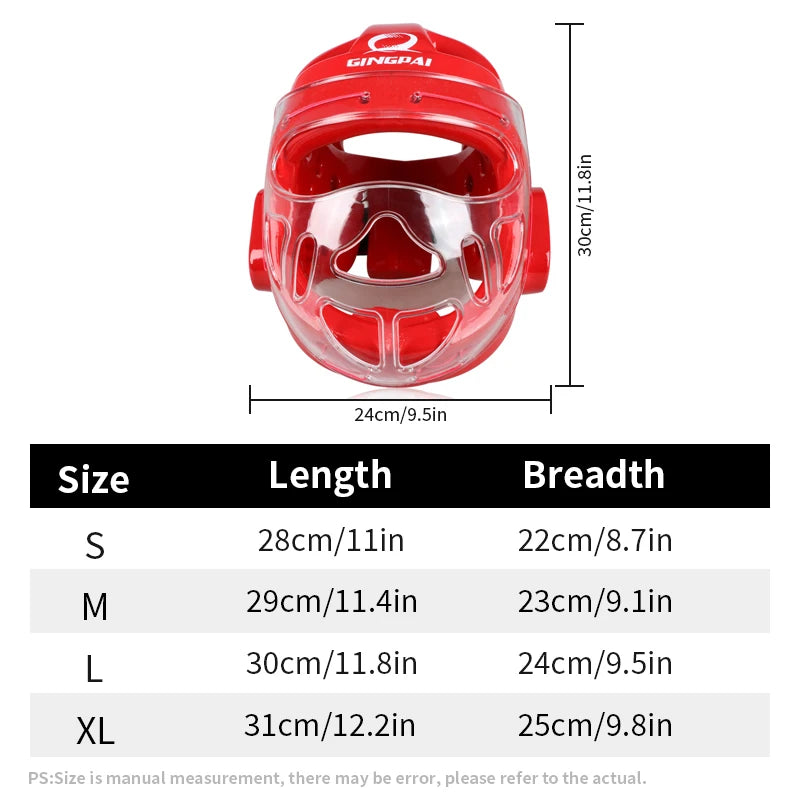 Full Face Head Guard Karate Helmet Taekwondo Headgear MMA Kick Boxing Head Protector Professional Training Helmets