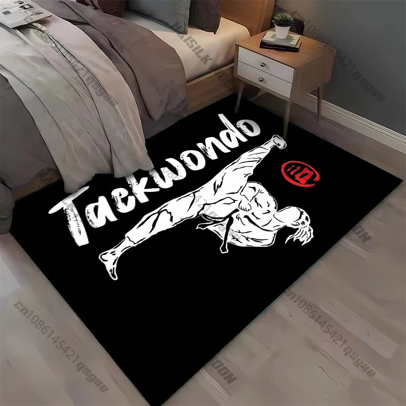 15 Size Martial Arts Taekwondo Pattern Rug Carpet for Living Room Bathroom Mat Creative Doormat Carpet for Bedroom Home Play Mat