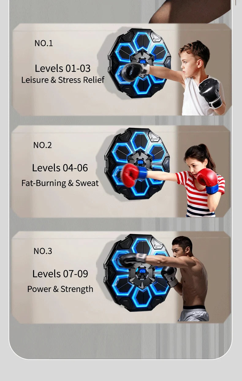 New Smart Bluetooth Music Boxing Machine Gloves Boxing Training Punching Bag Boxing Equipment Muay Thai Home Gym For Adults Kids
