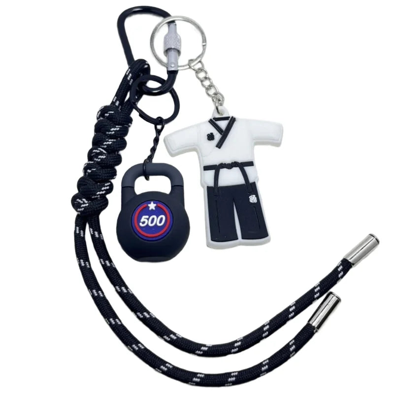 Taekwondo Key Chain With Sports Kettlebell Keychain-Premium Quality-Thoughtful Gift Idea for Martial Arts Students and Teachers
