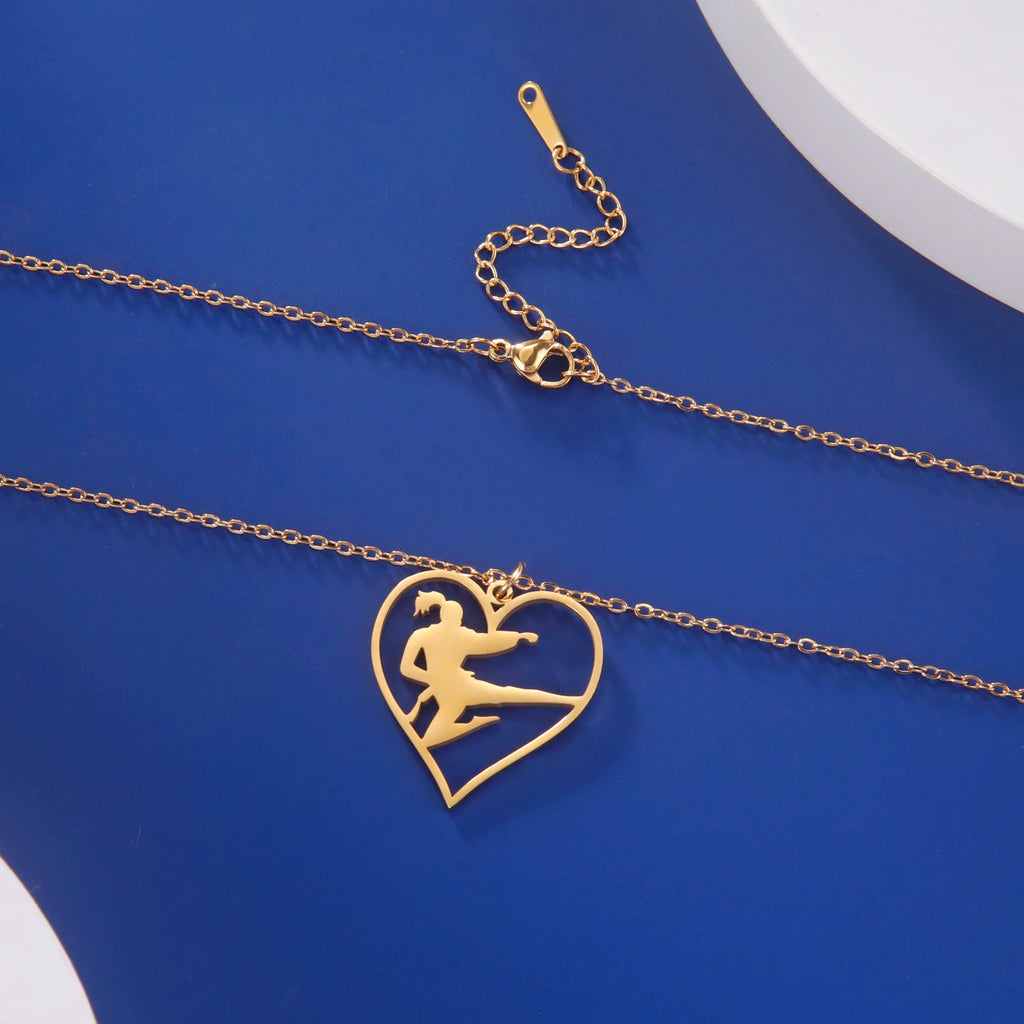 Dreamtimes Men's and Women's Sports Love Necklace 2023 New Fashion Taekwondo Kick Jewelry Accessories