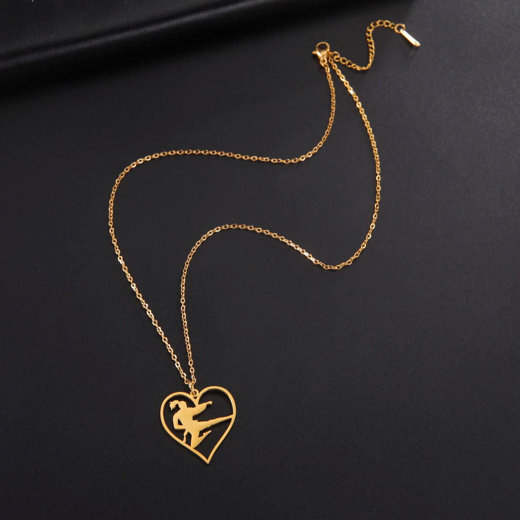 Dreamtimes Men's and Women's Sports Love Necklace 2023 New Fashion Taekwondo Kick Jewelry Accessories