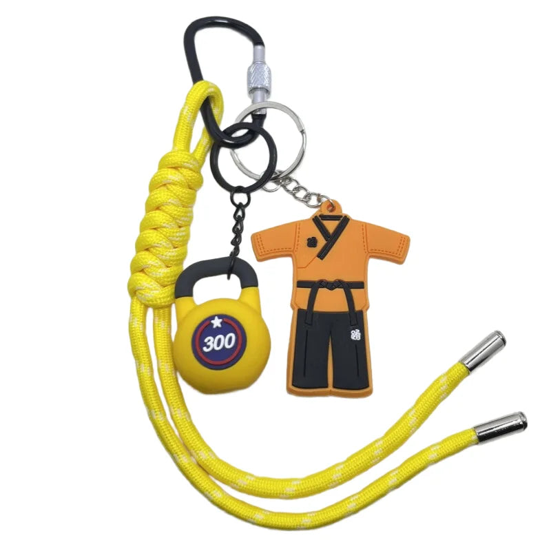 Taekwondo Key Chain With Sports Kettlebell Keychain-Premium Quality-Thoughtful Gift Idea for Martial Arts Students and Teachers