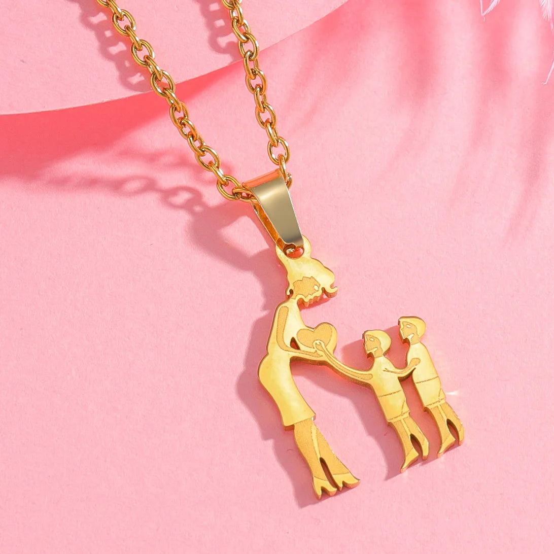 Taekwondo Kongfu Fight Figure Women Pendant Necklace Stainless Steel Karate Fight Chain Necklace Jewelry for Sportsman