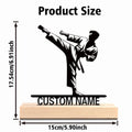 1pc Stylish Personalized Custom Taekwondo Metal Statues Metal Art With Wooden Base Perfect For Bedroom, Commemorative Gift, Birt