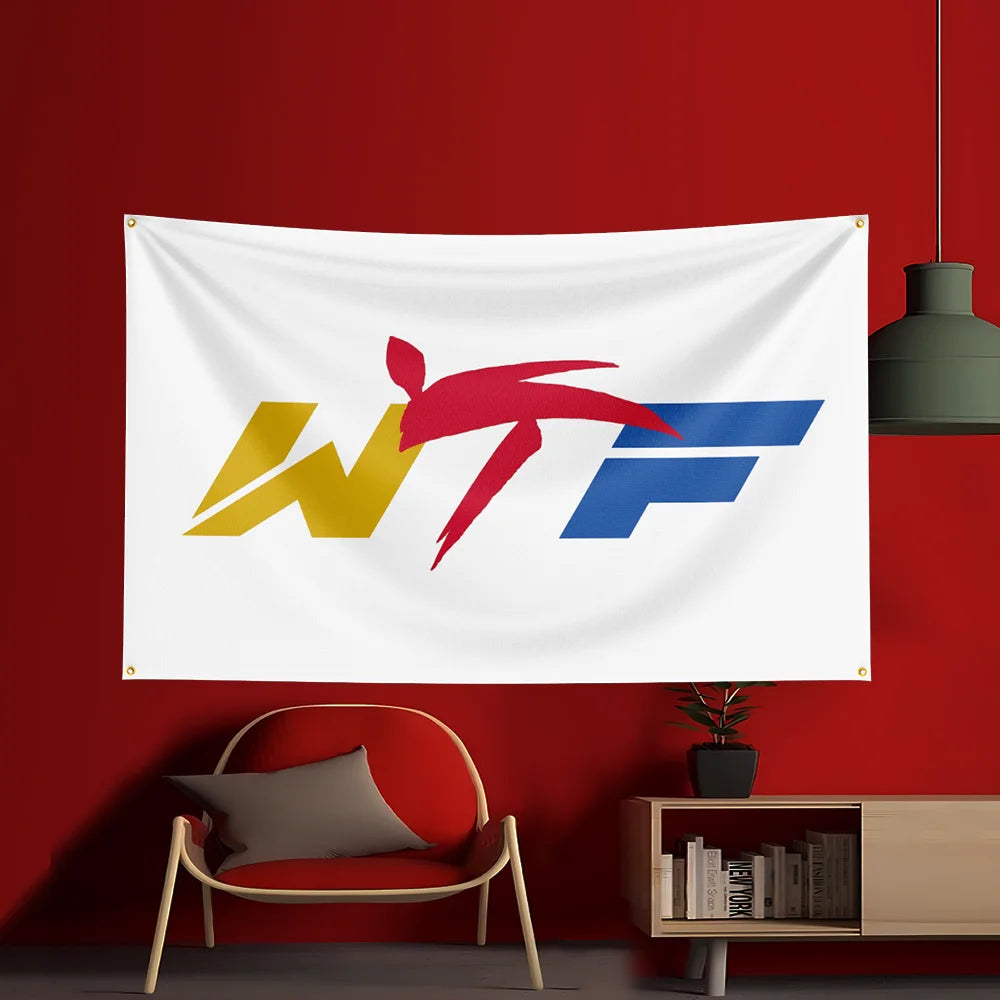 3x5ft Taekwondo Flag Polyester Printed Party Flag For Event Showroom Fitness Workout