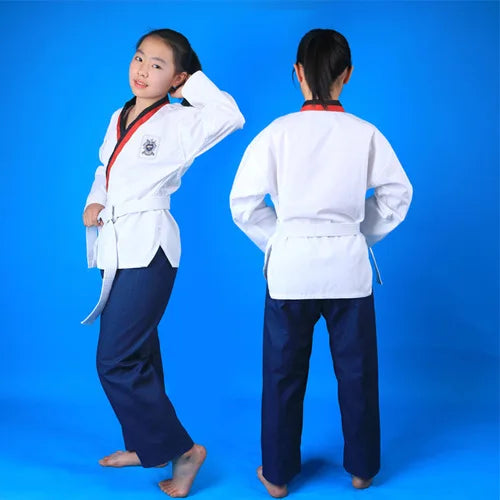WTF Approved Professional Taekwondo Poomsae Dobok Martial Arts Taekwondo Suit for Children Adults Kids