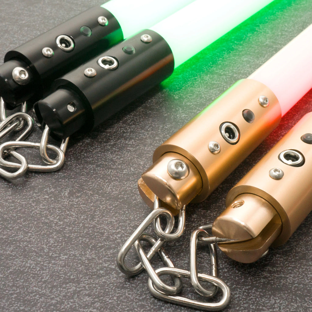 AKsabers Nunchakus Metal pixel Lightsabers 35cm Flashing light effect Length 11 color changes Heavy Dueling Cosplay Toy