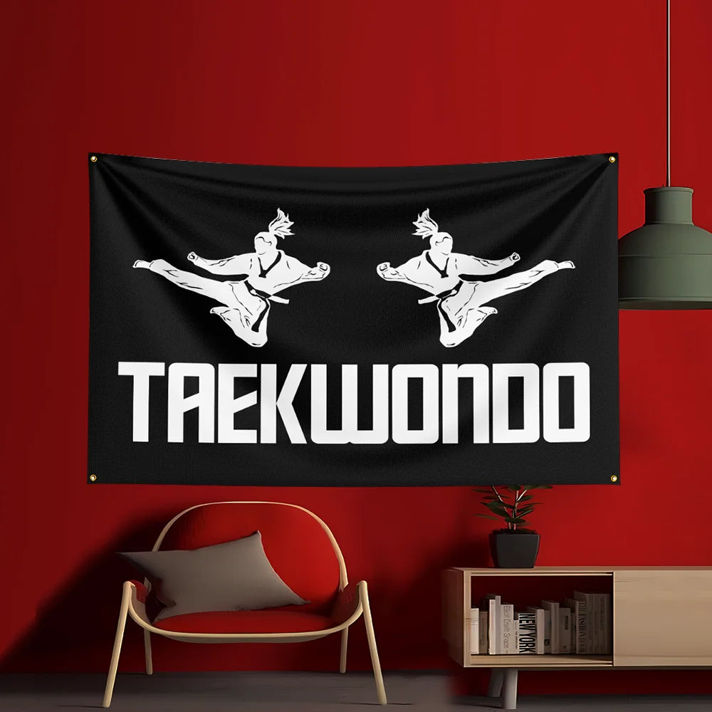 3x5ft Taekwondo Flag Polyester Printed Party Flag For Event Showroom Fitness Workout